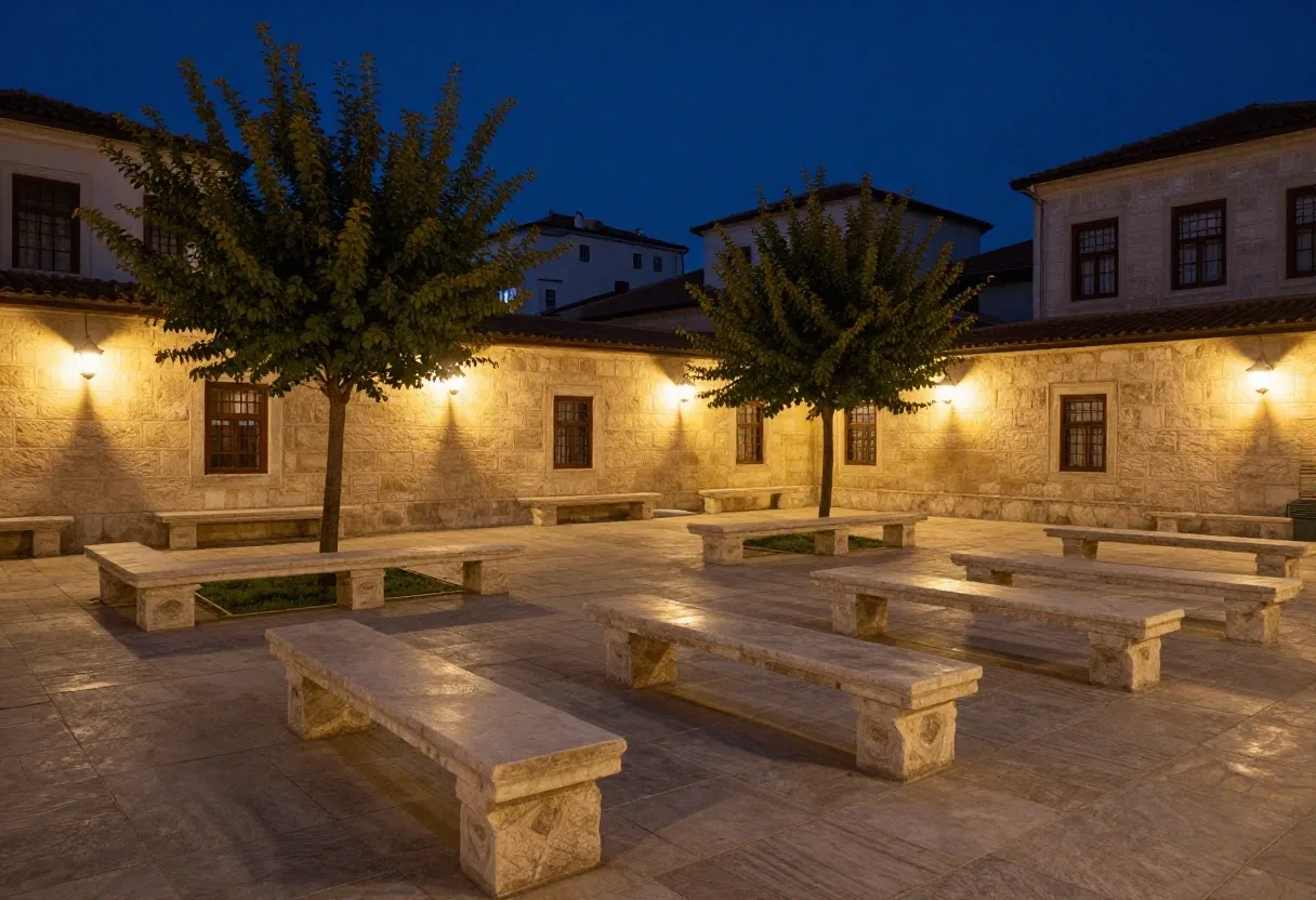 Gece sakin bir çalışma köşesi